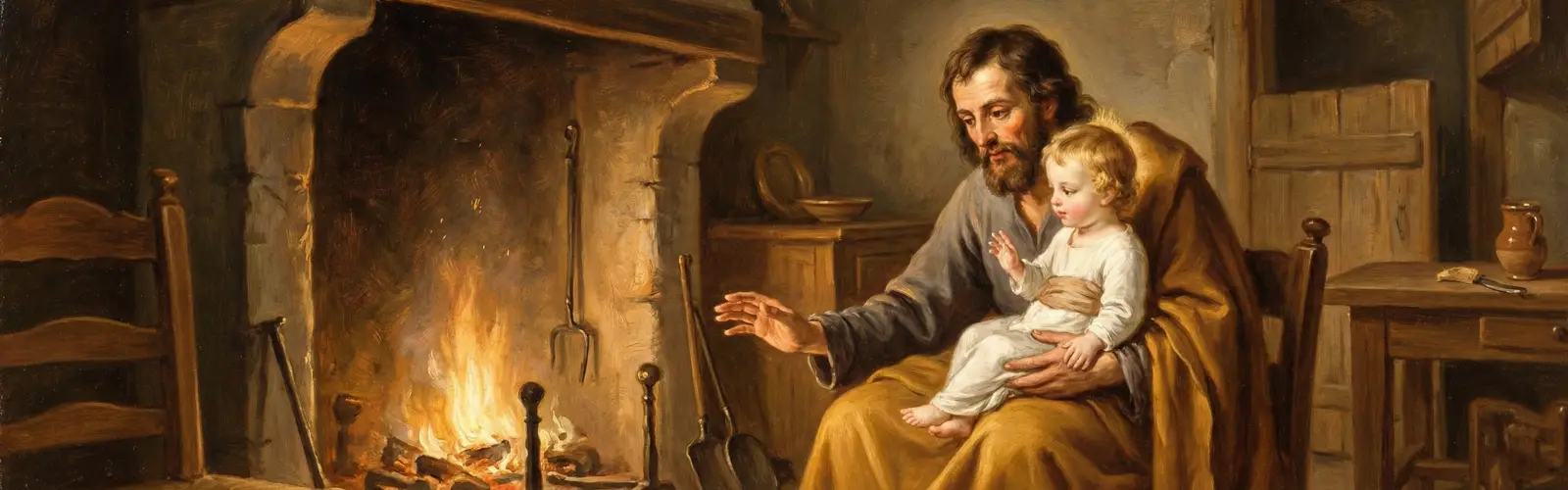 Święty Józef z Dzieciątkiem Jezus jako opiekun ogniska domowego