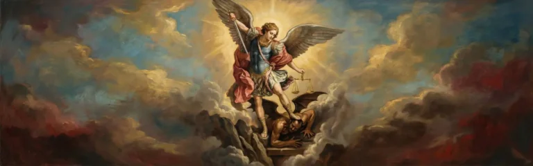 Figura świętego Michała Archanioła depczącego szatana