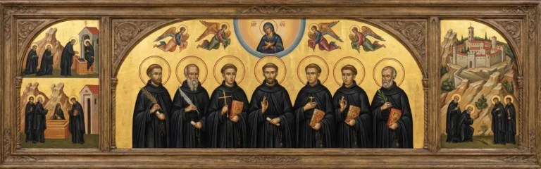 Ikona przedstawiająca Siedmiu Świętych Założycieli Zakonu Serwitów.